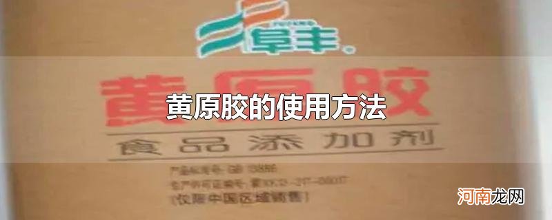 黄原胶的使用方法优质