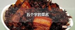 五个字的菜名优质