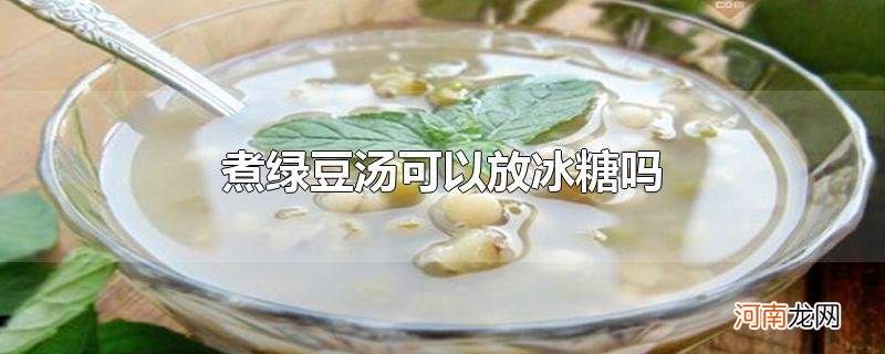 煮绿豆汤可以放冰糖吗优质