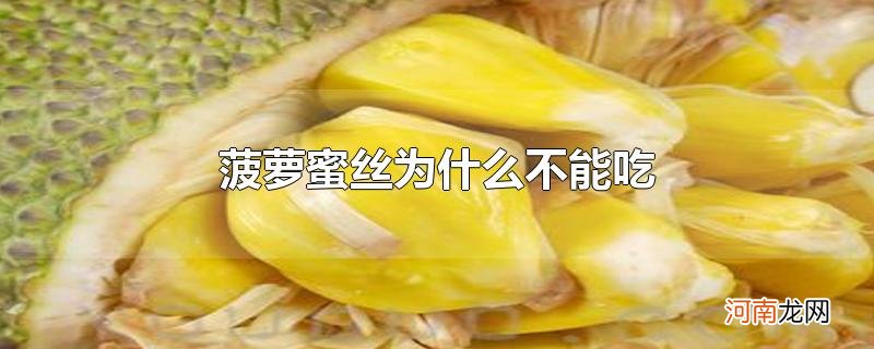 菠萝蜜丝为什么不能吃优质