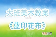 附教学反思 大班美术活动教案：蓝印花布教案