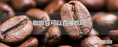 咖啡豆可以直接吃吗优质