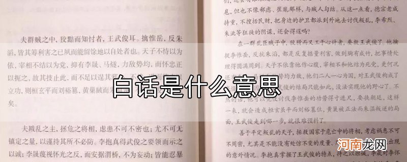 白话是什么意思优质