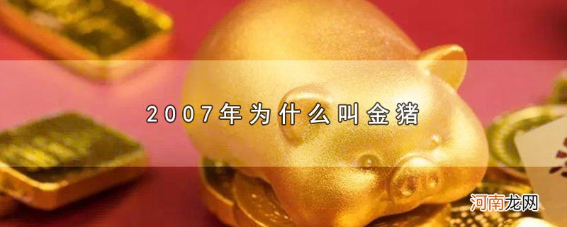 2007年为什么叫金猪优质