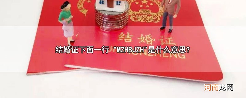 结婚证下面一行 &amp;quot;MZHBJZH&amp;quot;是什么意思?优质