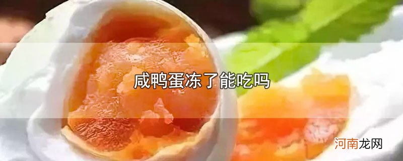 咸鸭蛋冻了能吃吗优质