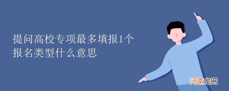 提问高校专项最多填报1个报名类型什么意思优质