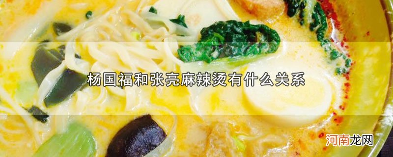 杨国福和张亮麻辣烫有什么关系优质