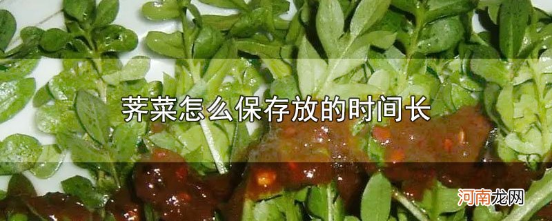 荠菜怎么保存放的时间长优质