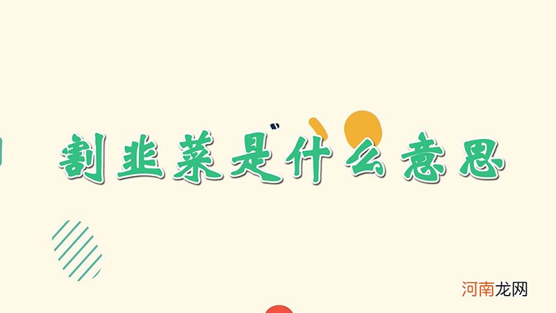 割韭菜是什么意思优质