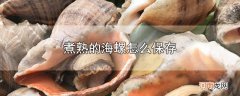 煮熟的海螺怎么保存优质