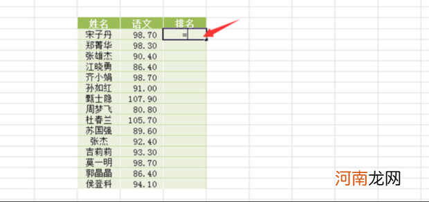 excel进行数据排名，排序排名函数RANK的用法