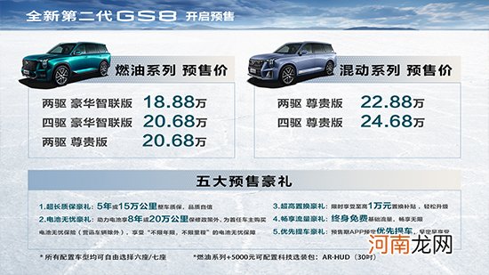 18.88万起 全新第二代传祺GS8开启预售
