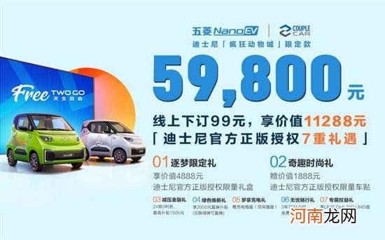 五菱NanoEV迪士尼疯狂动物城限定款开启抢订