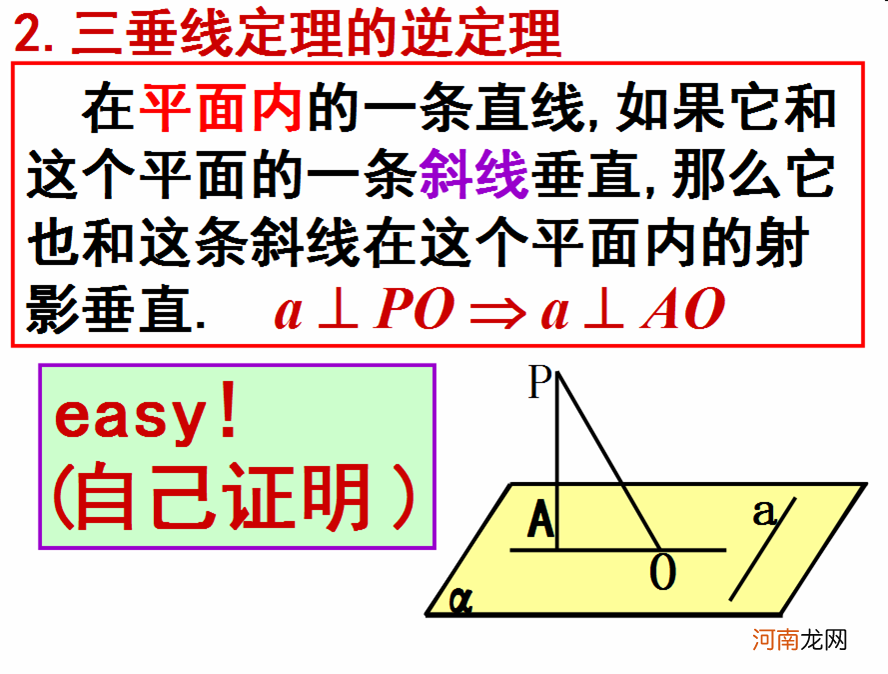 三垂线定理及其逆定理