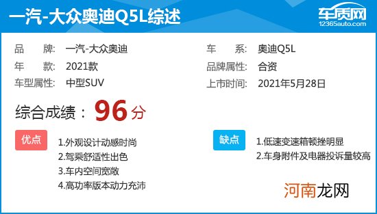 2021款一汽-大众奥迪Q5L完全评价报告优质