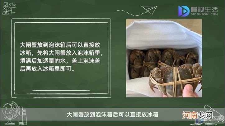 大闸蟹泡沫箱直接放冰箱吗