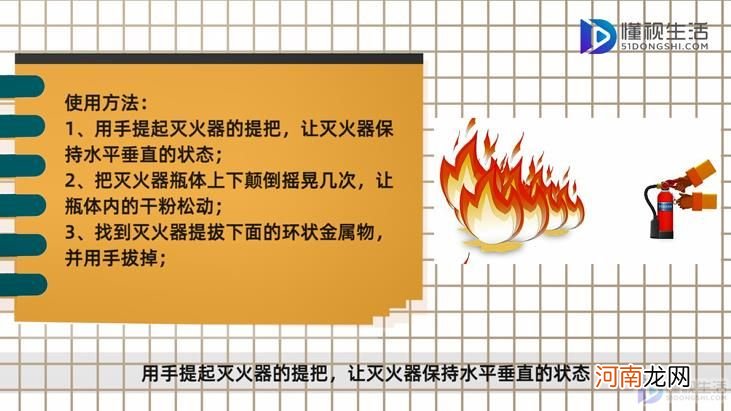 手提式干粉灭火器的使用方法和注意事项