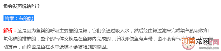 鱼|蚂蚁庄园鱼会发声说话吗 8月27日答案解析