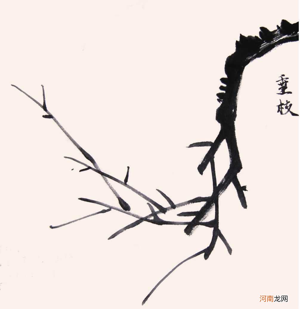 零基础国画教程:花枝的三种画法详细步骤图解，简单易学，快收藏