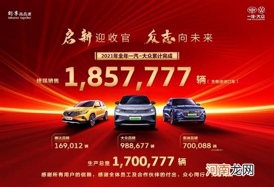 创新转型结硕果 一汽-大众2021年销量出炉