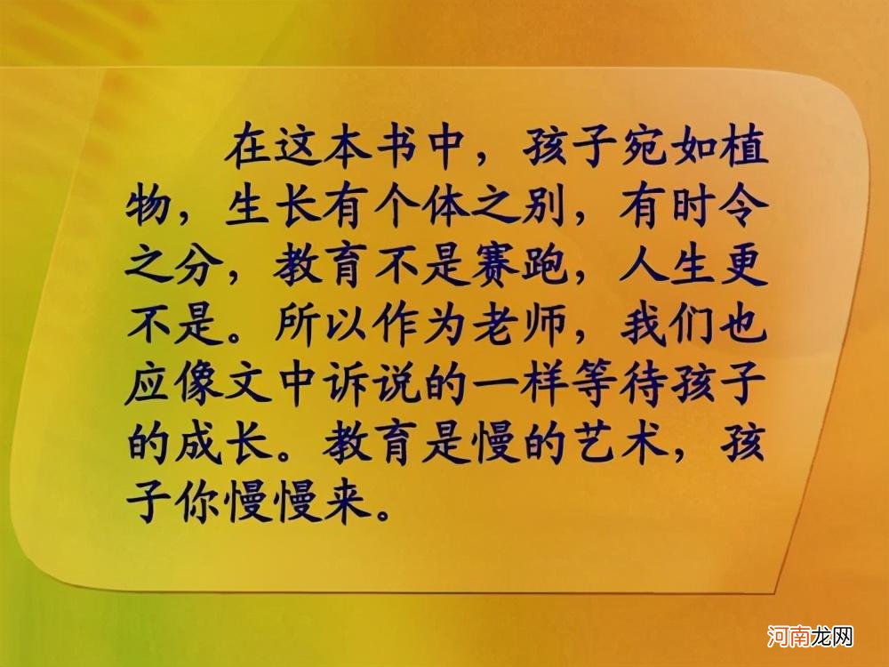 孩子的浮躁是因为着急，孩子的着急来源于师长的浮躁，学会慢下来