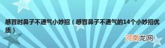 感冒鼻子不通气的14个小妙招优质 感冒时鼻子不通气小妙招