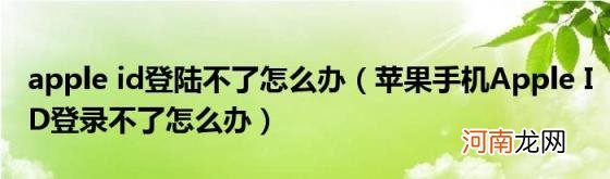 苹果手机AppleID登录不了怎么办 appleid登陆不了怎么办