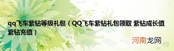 QQ飞车紫钻礼包领取紫钻成长值紫钻充值 qq飞车紫钻等级礼包