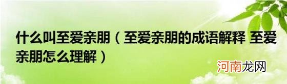 至爱亲朋的成语解释至爱亲朋怎么理解 什么叫至爱亲朋