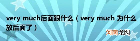 verymuch为什么放后面了 verymuch后面跟什么