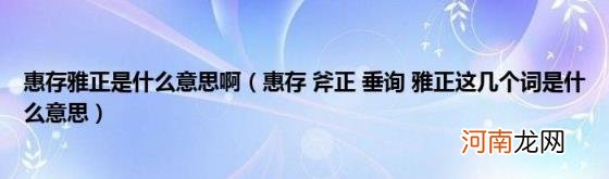 惠存斧正垂询雅正这几个词是什么意思 惠存雅正是什么意思啊