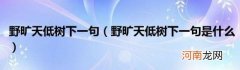 野旷天低树下一句是什么 野旷天低树下一句