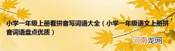 小学一年级语文上册拼音词语盘点优质 小学一年级上册看拼音写词语大全