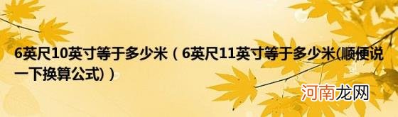 顺便说一下换算公式 6英尺11英寸等于多少米 6英尺10英寸等于多少米