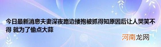 今日最新消息夫妻深夜路边搂抱被抓得知原因后让人哭笑不得就为了偷点大蒜