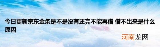 今日更新京东金条是不是没有还完不能再借借不出来是什么原因