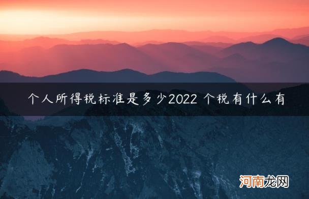 个税有什么有 个人所得税标准是多少2022