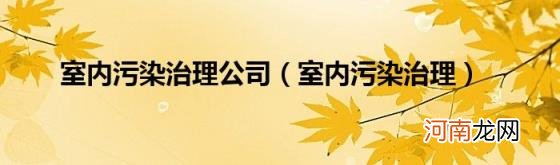 室内污染治理 室内污染治理公司