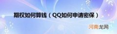 QQ如何申请密保 期权如何算钱