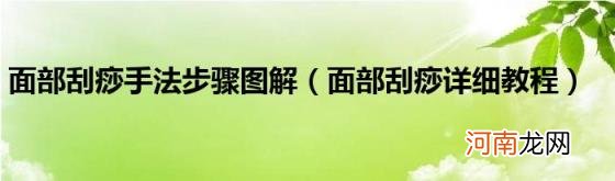 面部刮痧详细教程 面部刮痧手法步骤图解