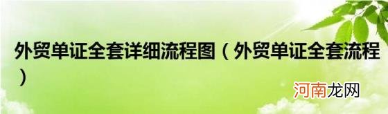 外贸单证全套流程 外贸单证全套详细流程图