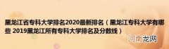 黑龙江专科大学有哪些2019黑龙江所有专科大学排名及分数线 黑龙江省专科大学排名2020最新排