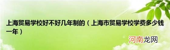 上海市贸易学校学费多少钱一年 上海贸易学校好不好几年制的