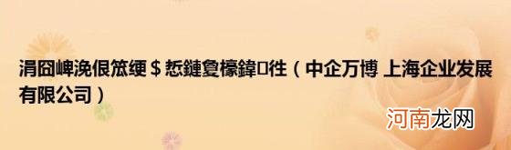 中企万博上海企业发展有限公司 涓囧崥浼佷笟绠＄悊鏈夐檺鍏徃