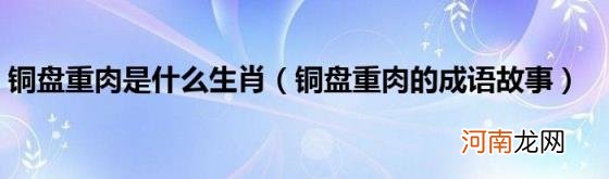 铜盘重肉的成语故事 铜盘重肉是什么生肖