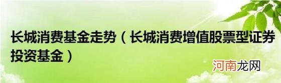 长城消费增值股票型证券投资基金 长城消费基金走势