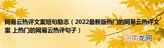 2022最新版热门的网易云热评文案上热门的网易云热评句子 网易云热评文案短句励志