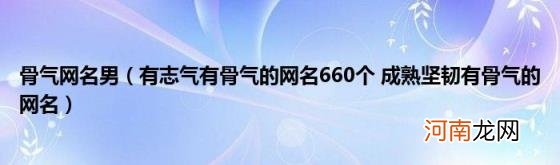 有志气有骨气的网名660个成熟坚韧有骨气的网名 骨气网名男