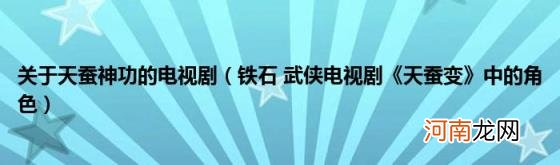 铁石武侠电视剧《天蚕变》中的角色 关于天蚕神功的电视剧